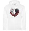 Женская толстовка (худи) Чорний та білий дракони в трояндах Белый фото