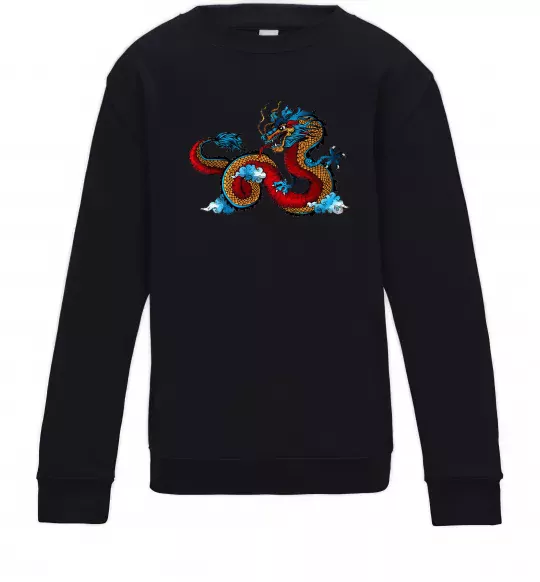 Дитячий світшот Китайський дракон Чорний фото