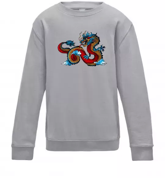 Дитячий світшот Китайський дракон Сірий меланж фото