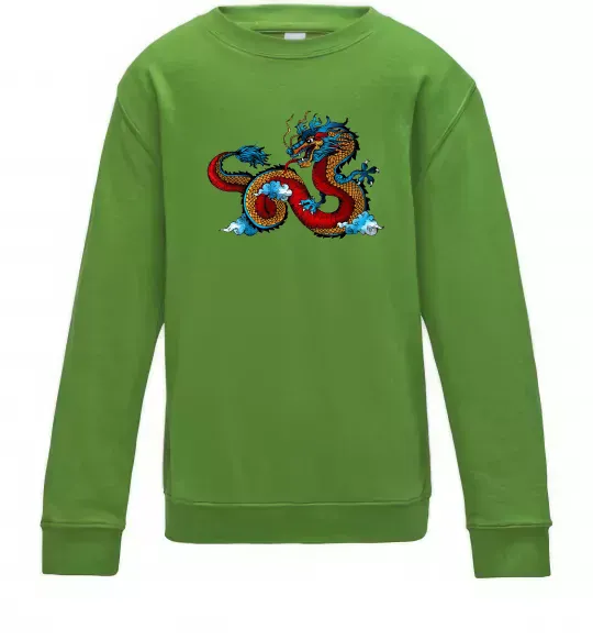 Дитячий світшот Китайський дракон Лаймовий фото