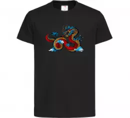 Детская футболка Китайський дракон Черный фото