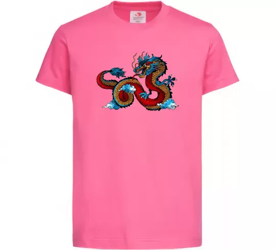 Детская футболка Китайський дракон Ярко-розовый фото