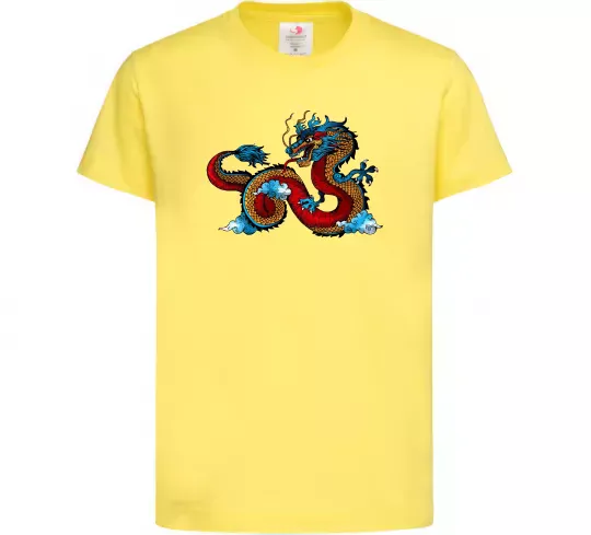 Детская футболка Китайський дракон Лимонный фото