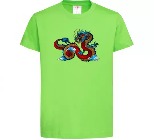 Детская футболка Китайський дракон Лаймовый фото