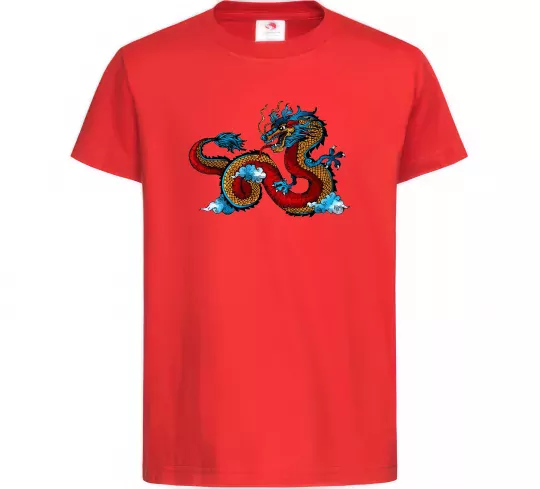 Детская футболка Китайський дракон Красный фото