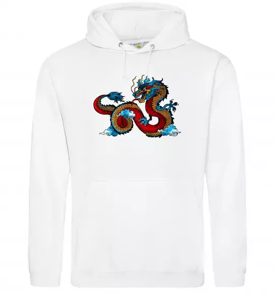 Женская толстовка (худи) Китайський дракон Белый фото