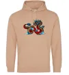 Женская толстовка (худи) Китайський дракон Песочный фото