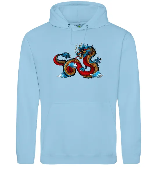 Женская толстовка (худи) Китайський дракон Голубой фото