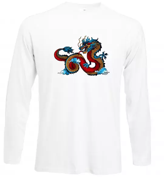 Лонгслив Китайський дракон Белый фото