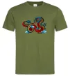 Мужская футболка Китайський дракон Оливковый фото