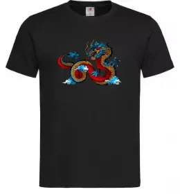 Мужская футболка Китайський дракон Черный фото