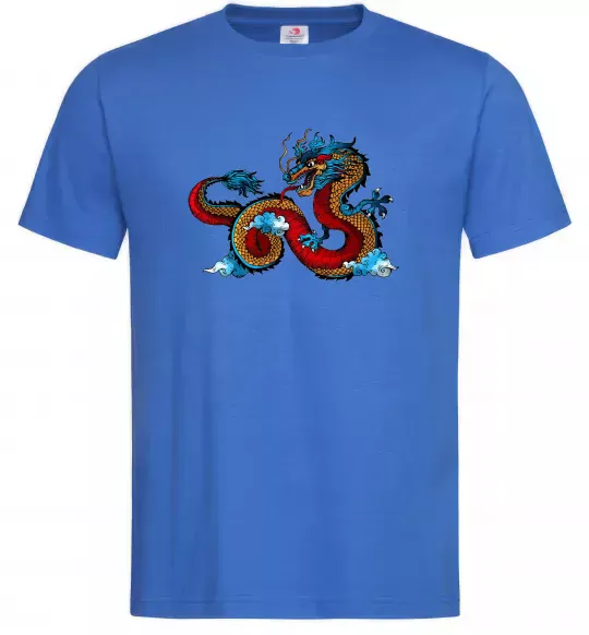 Мужская футболка Китайський дракон Ярко-синий фото