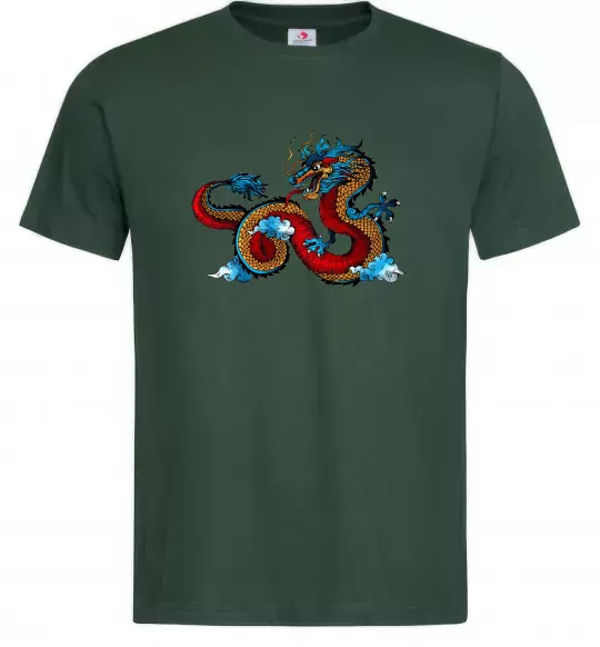 Мужская футболка Китайський дракон Темно-зеленый фото