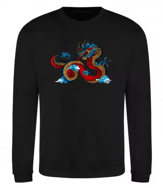 Світшот Китайський дракон Чорний фото