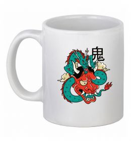 Чашка керамическая Дракон самурай