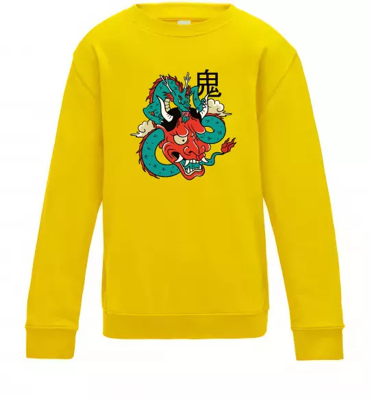 Дитячий світшот Дракон самурай Сонячно жовтий фото