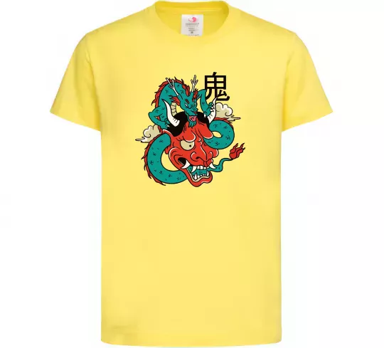 Детская футболка Дракон самурай Лимонный фото