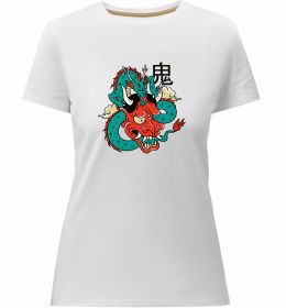 Жіноча преміум футболка Дракон самурай Жіноча преміум футболка Дракон самурай