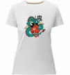 Жіноча преміум футболка Дракон самурай Білий фото