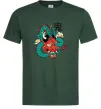 Мужская футболка Дракон самурай Темно-зеленый фото