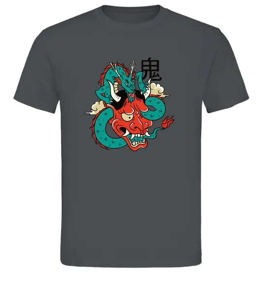 Мужская футболка Дракон самурай Графит фото