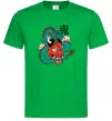 Мужская футболка Дракон самурай Зеленый фото