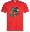 Мужская футболка Дракон самурай Красный фото