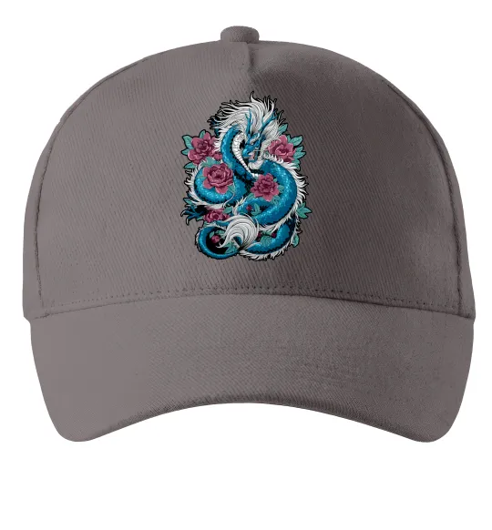 Кепка Дракон квіти Серый фото