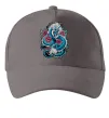 Кепка Дракон квіти Серый фото