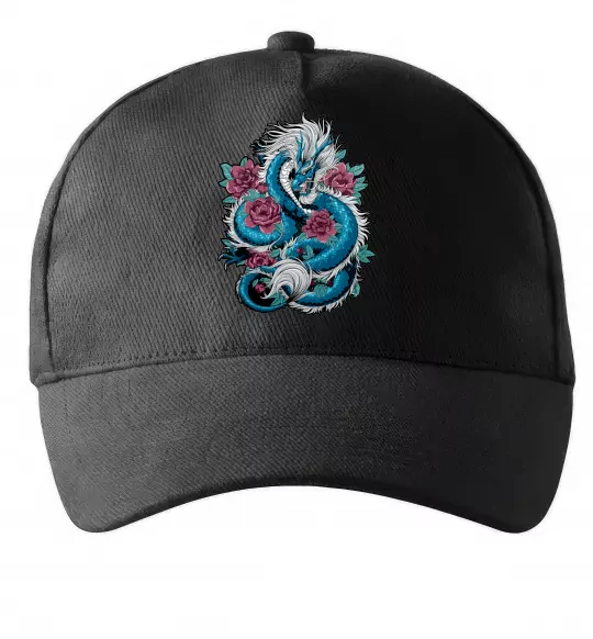 Кепка Дракон квіти Черный фото