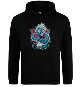 Чоловіча толстовка (худі) Дракон квіти