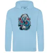 Мужская толстовка (худи) Дракон квіти Голубой фото