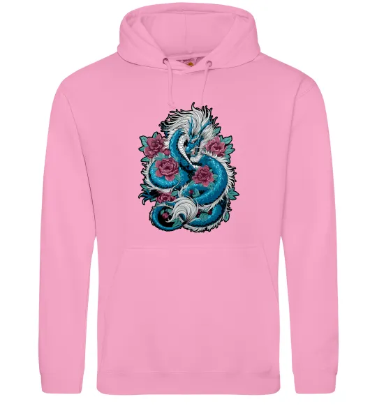 Жіноча толстовка (худі) Дракон квіти Рожевий фото
