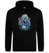 Женская толстовка (худи) Дракон квіти Черный фото