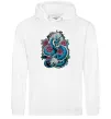 Женская толстовка (худи) Дракон квіти Белый фото