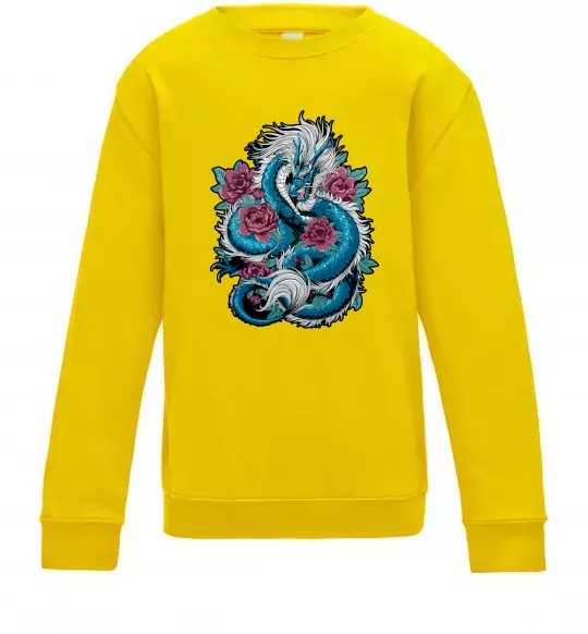 Детский Свитшот Дракон квіти Солнечно желтый фото