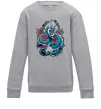 Детский Свитшот Дракон квіти Серый меланж фото