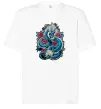 Футболка Оверсайз Дракон квіти Белый фото