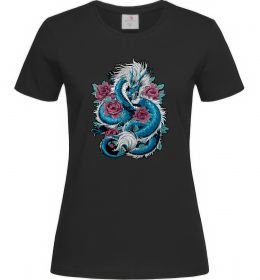 Женская футболка Дракон квіти