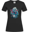 Женская футболка Дракон квіти Черный фото