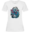 Женская футболка Дракон квіти Белый фото