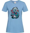 Женская футболка Дракон квіти Голубой фото