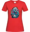 Женская футболка Дракон квіти Красный фото
