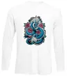 Лонгслив Дракон квіти Белый фото