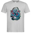 Мужская футболка Дракон квіти Серый фото