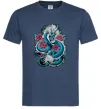 Мужская футболка Дракон квіти Темно-синий фото