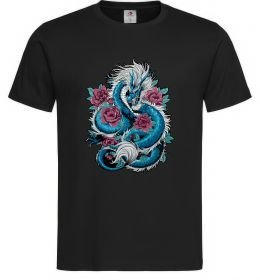 Мужская футболка Дракон квіти