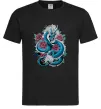 Мужская футболка Дракон квіти Черный фото