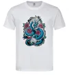 Мужская футболка Дракон квіти Белый фото