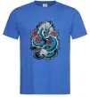 Мужская футболка Дракон квіти Ярко-синий фото